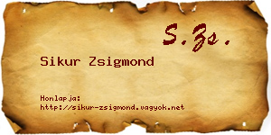 Sikur Zsigmond névjegykártya